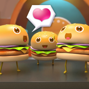 Cinco Hamburguesas Saltando
