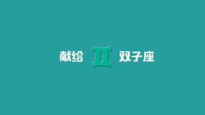 只是我心中的双子座——献给双子座