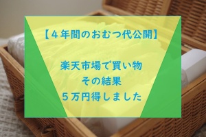４年間おむつ代 楽天市場で５万円節約した方法 生活を変えず年間１００万円貯蓄が増える ウシの家計簿主婦ブログー